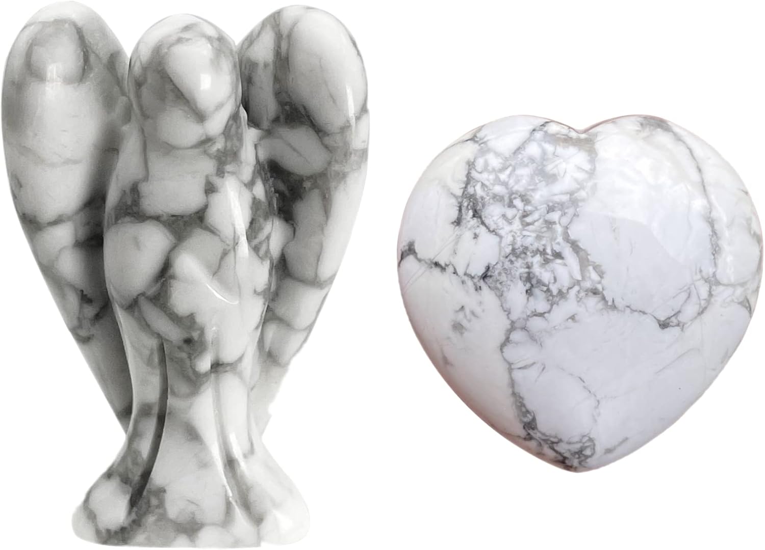 15 Inch Prayer Angel Heart Stone Set for Healing and Meditation