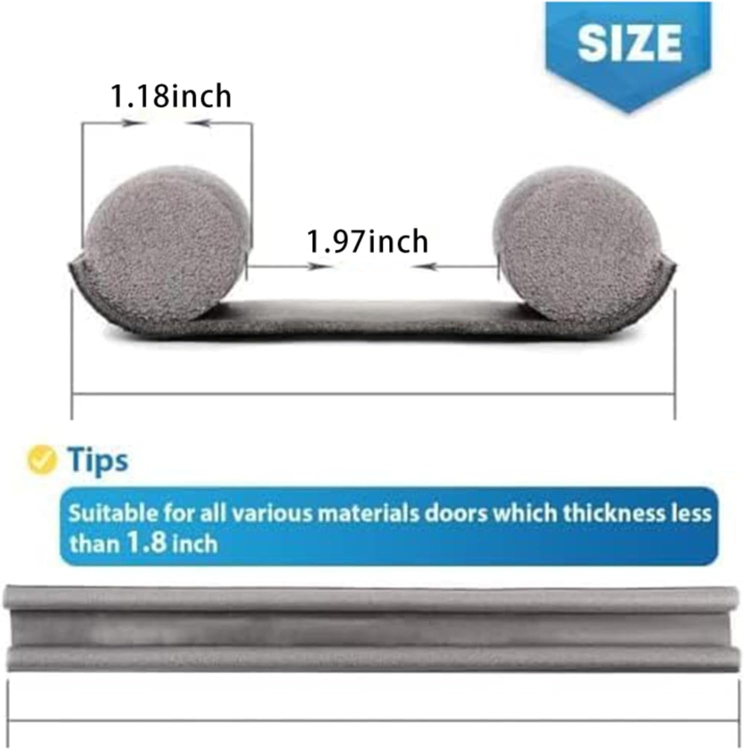 Adjustable Door Draft Stopper for Noise and Weather Blocking
