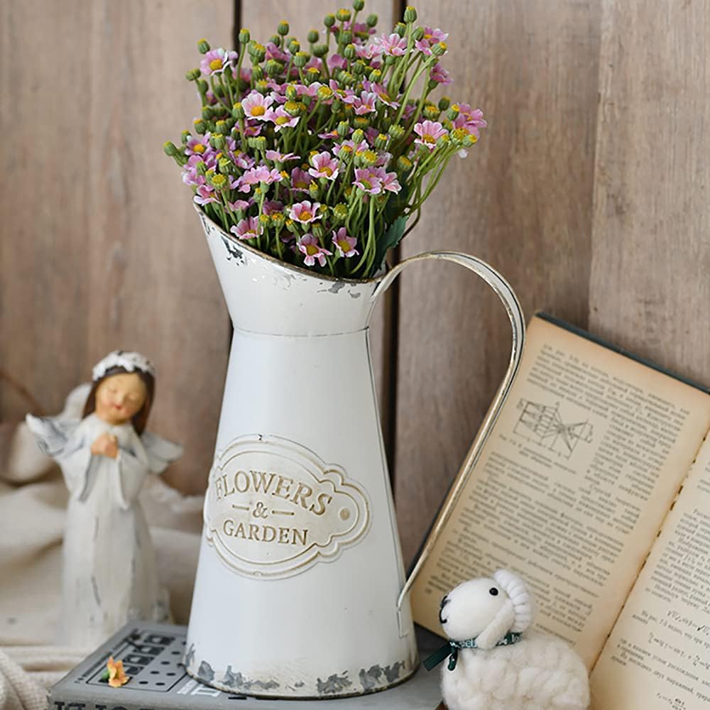 Rustic Shabby Chic Metal Vase for Home Decor