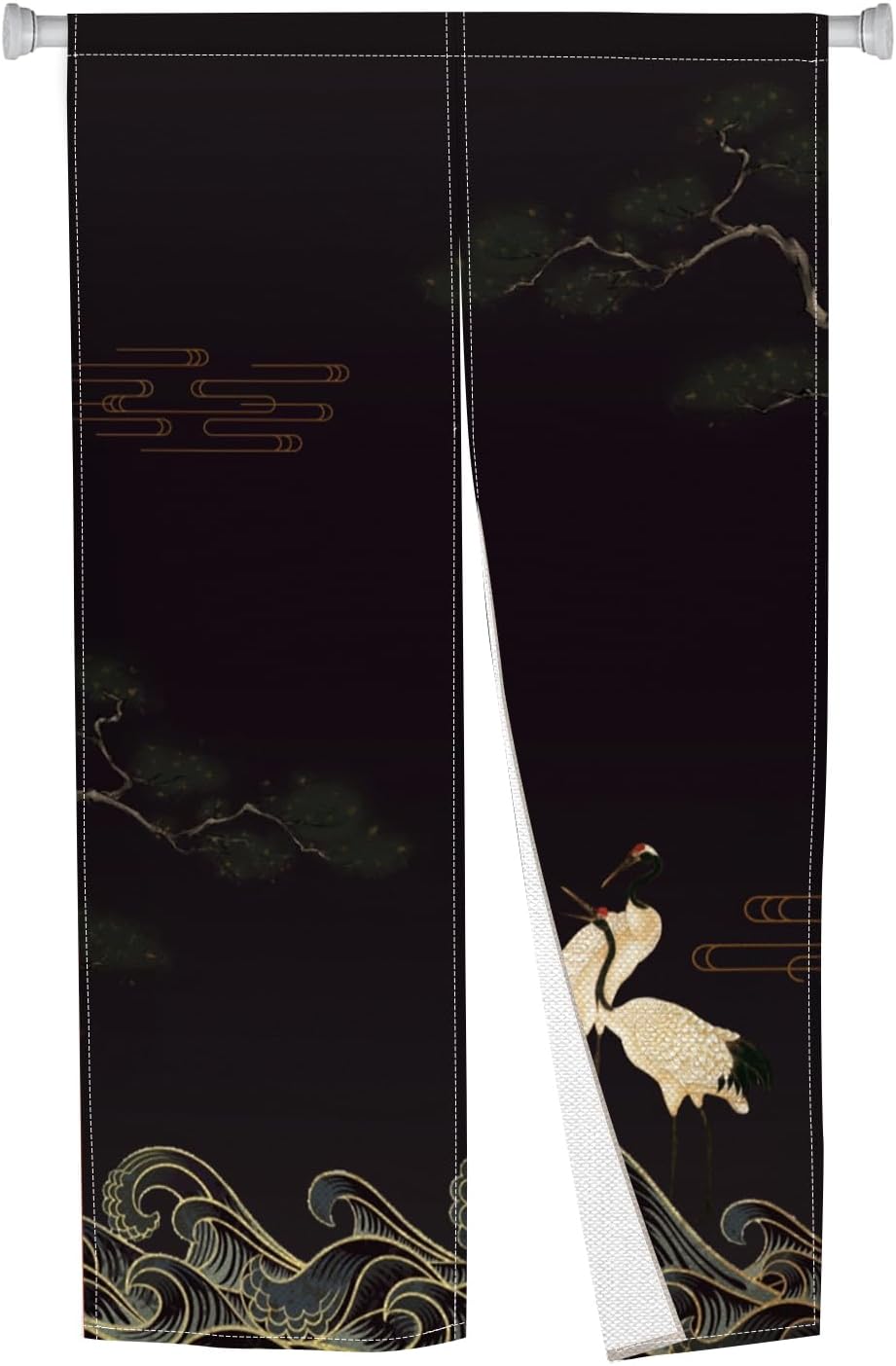Traditional Japanese Noren Door Curtain Red-Crowned Crane 335x472 Inch