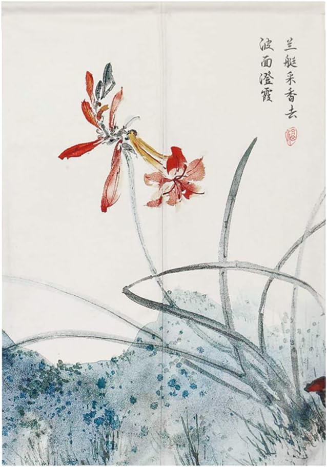 BAIHT HOME Noren Curtain Lotus Design Door Panel 33x47