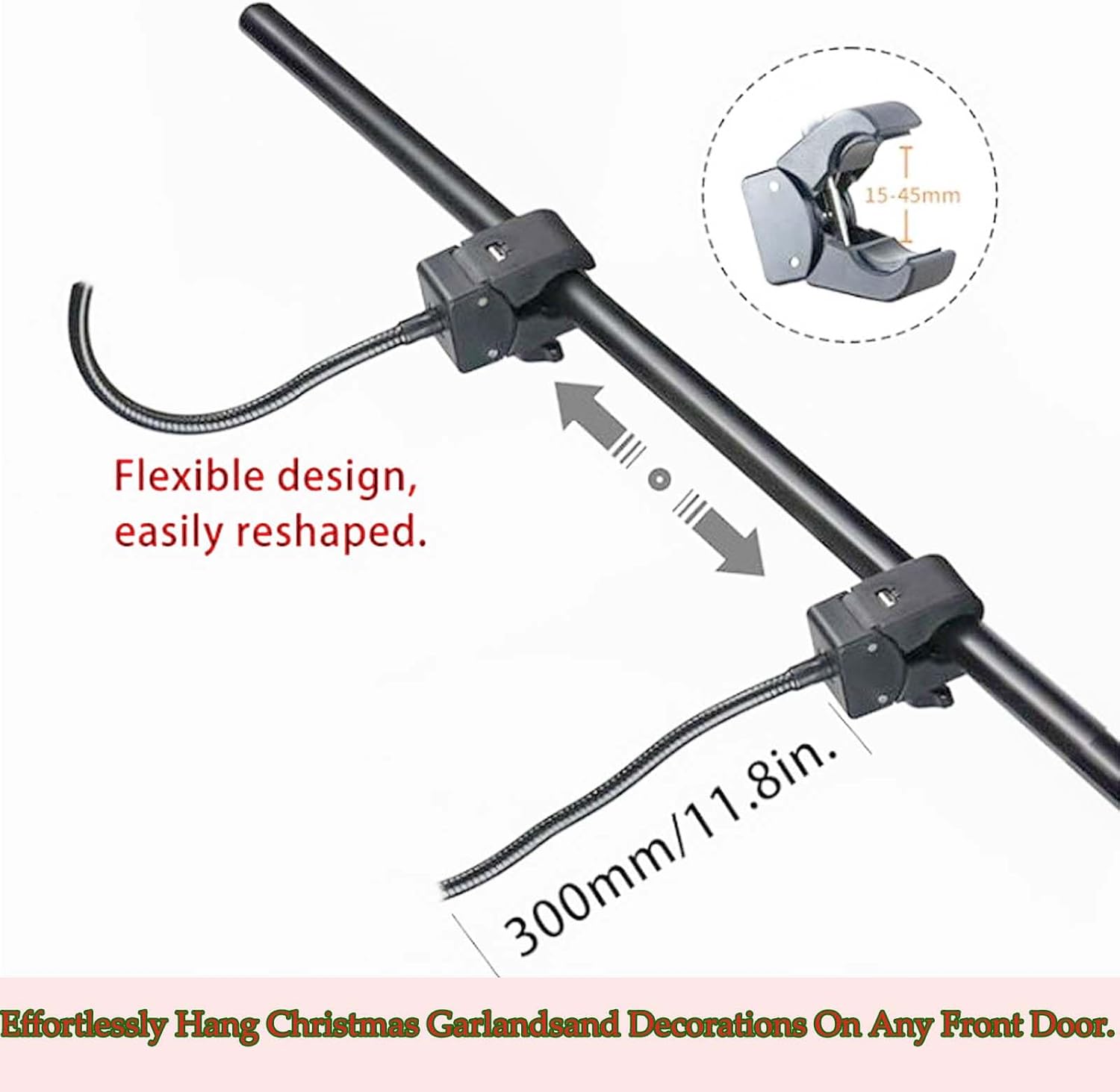 Adjustable Garland Hanger for Front Door Frame - 32 to 80 Fit
