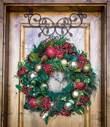 Front Door Wreath Hanger - Ivy Design Brown
