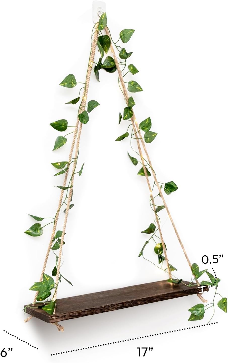 No Drill Floating Shelves for Wall Set of 2