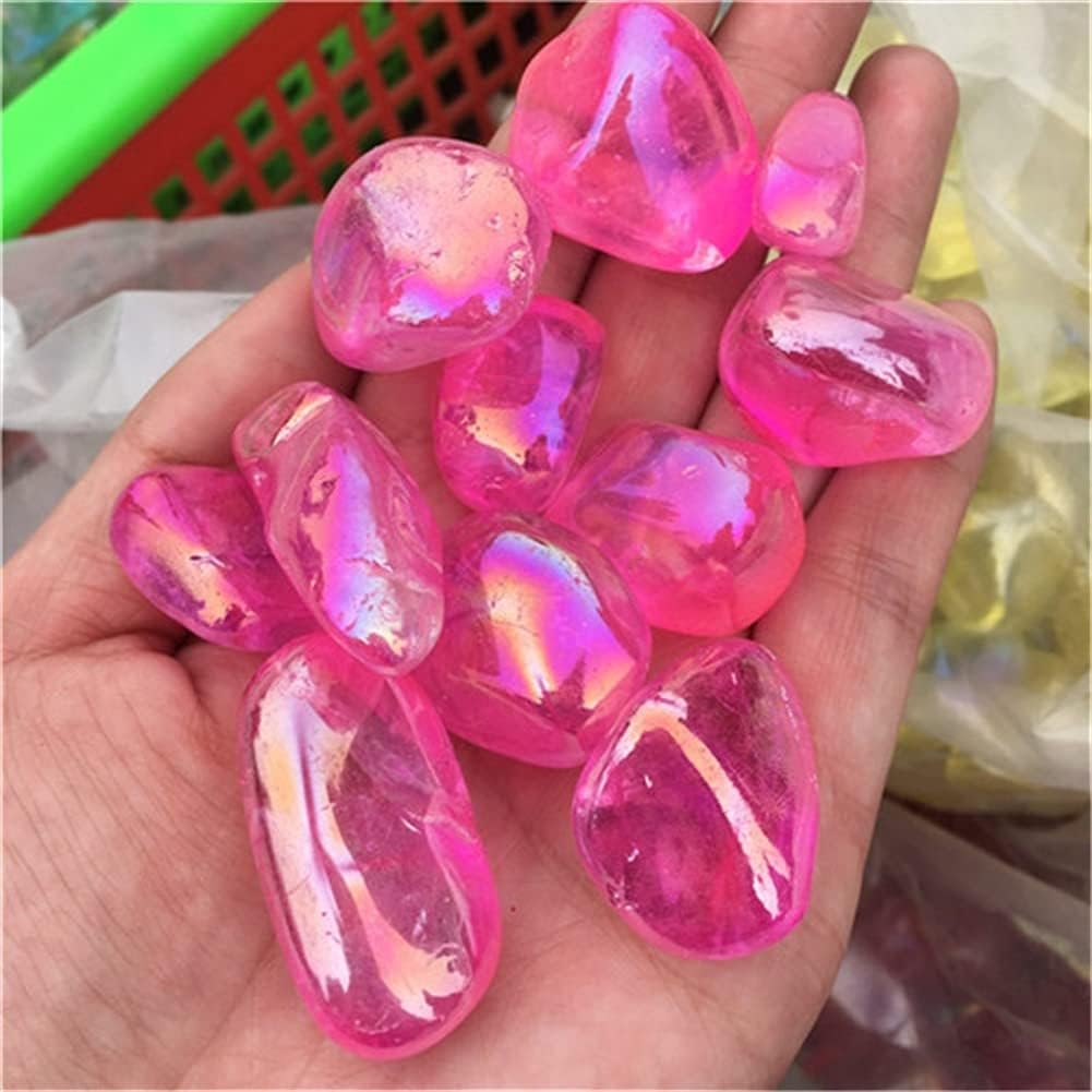 PEKMAR Natural Rainbow Quartz Tumbled Stones 200g White