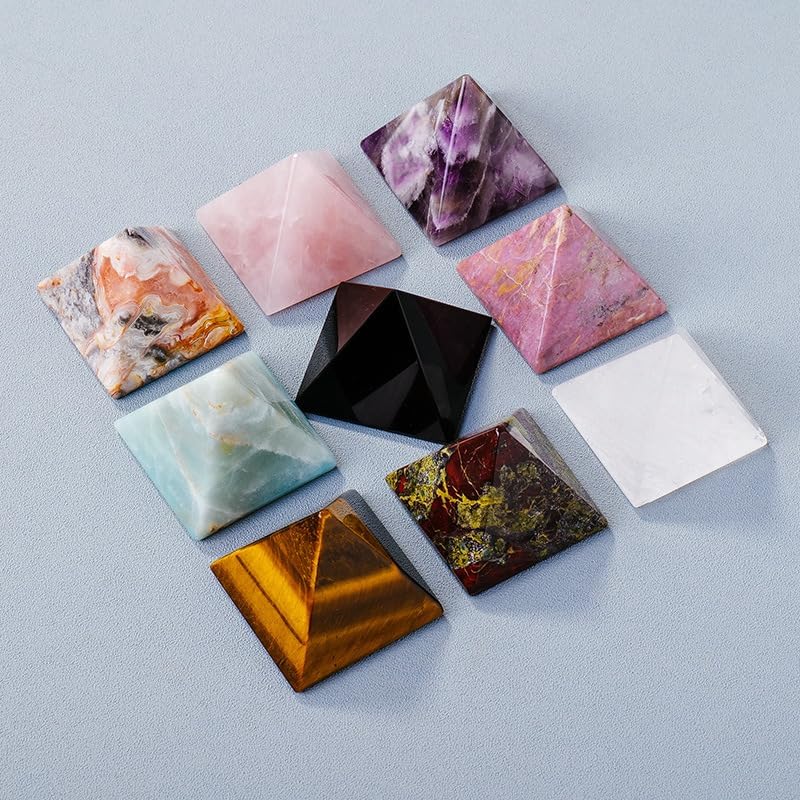 1 Piece White Natural Crystal Pyramid Ornament for Healing and Positive Energy