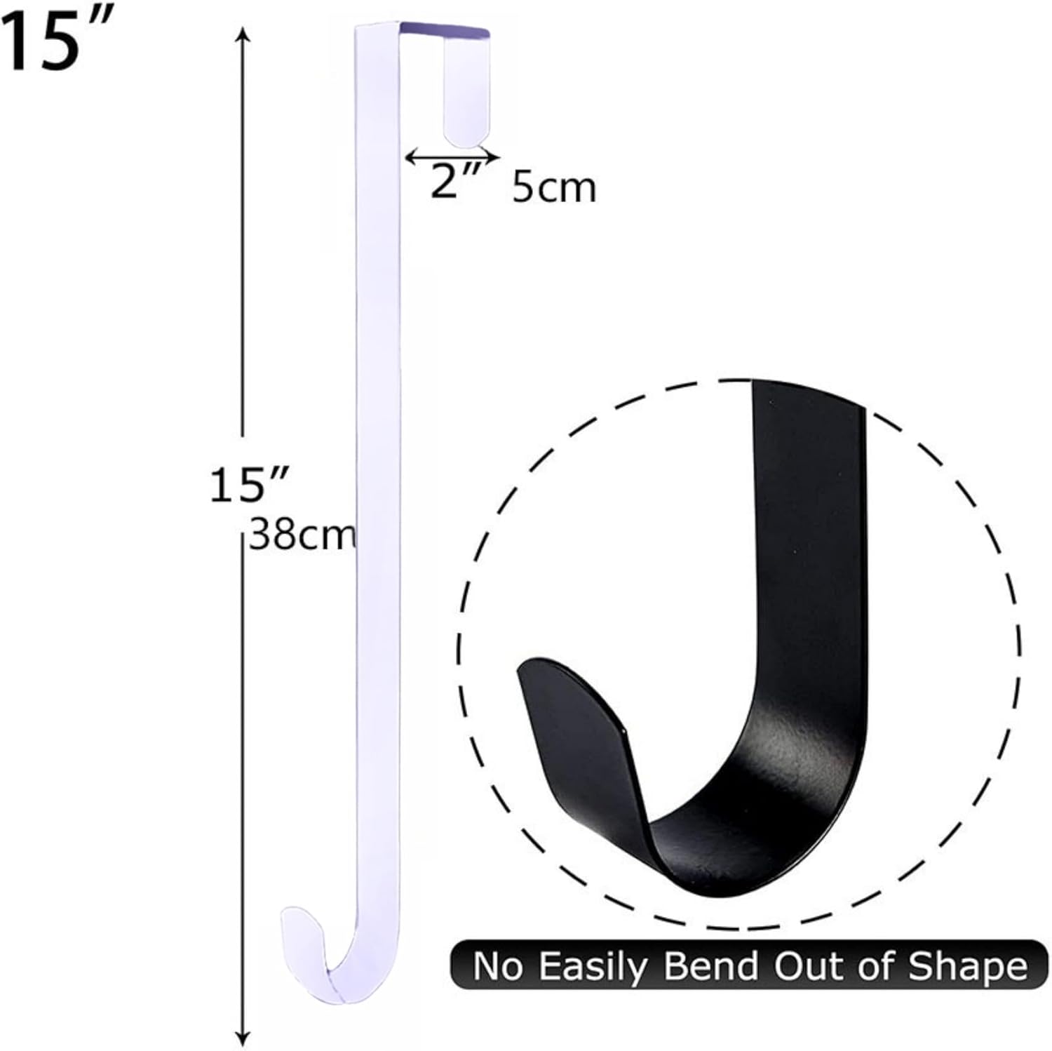 15 Inch Heavy Duty Metal Wreath Hanger Black 1Pcs