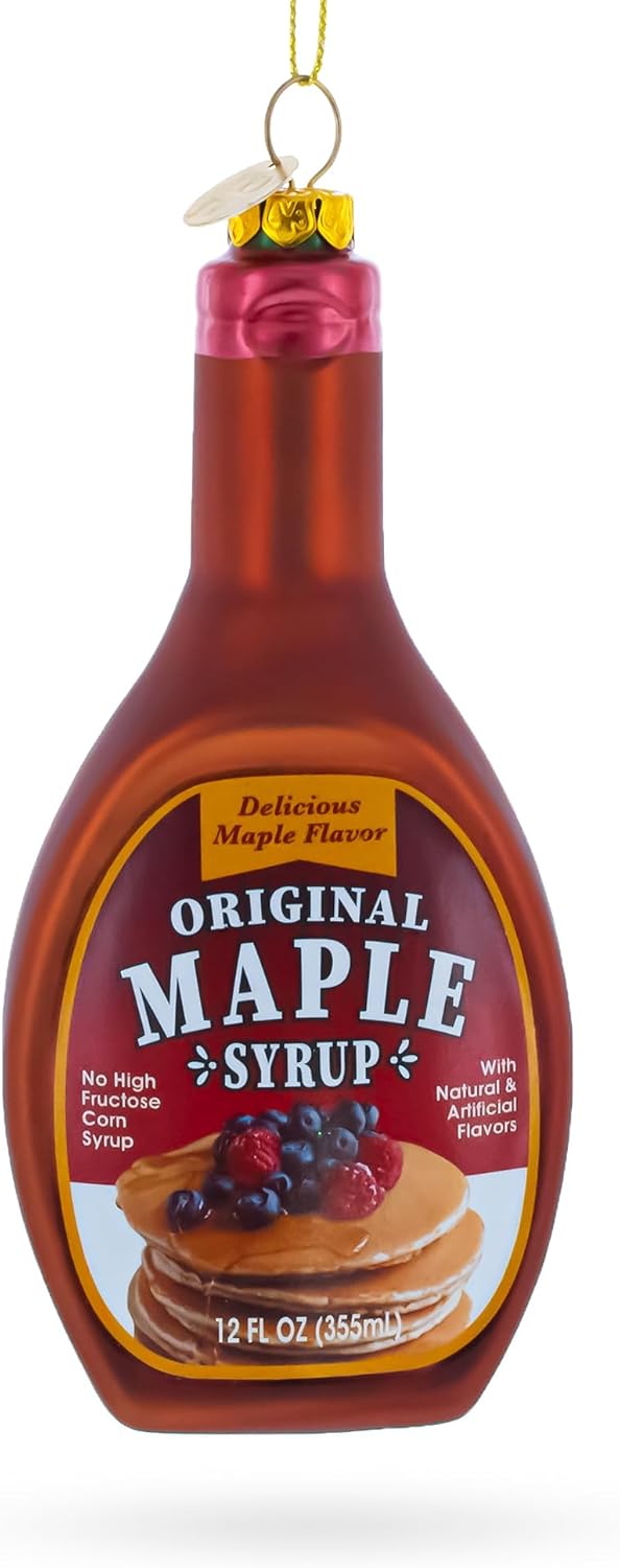 Maple Syrup Bottle Glass Christmas Ornament