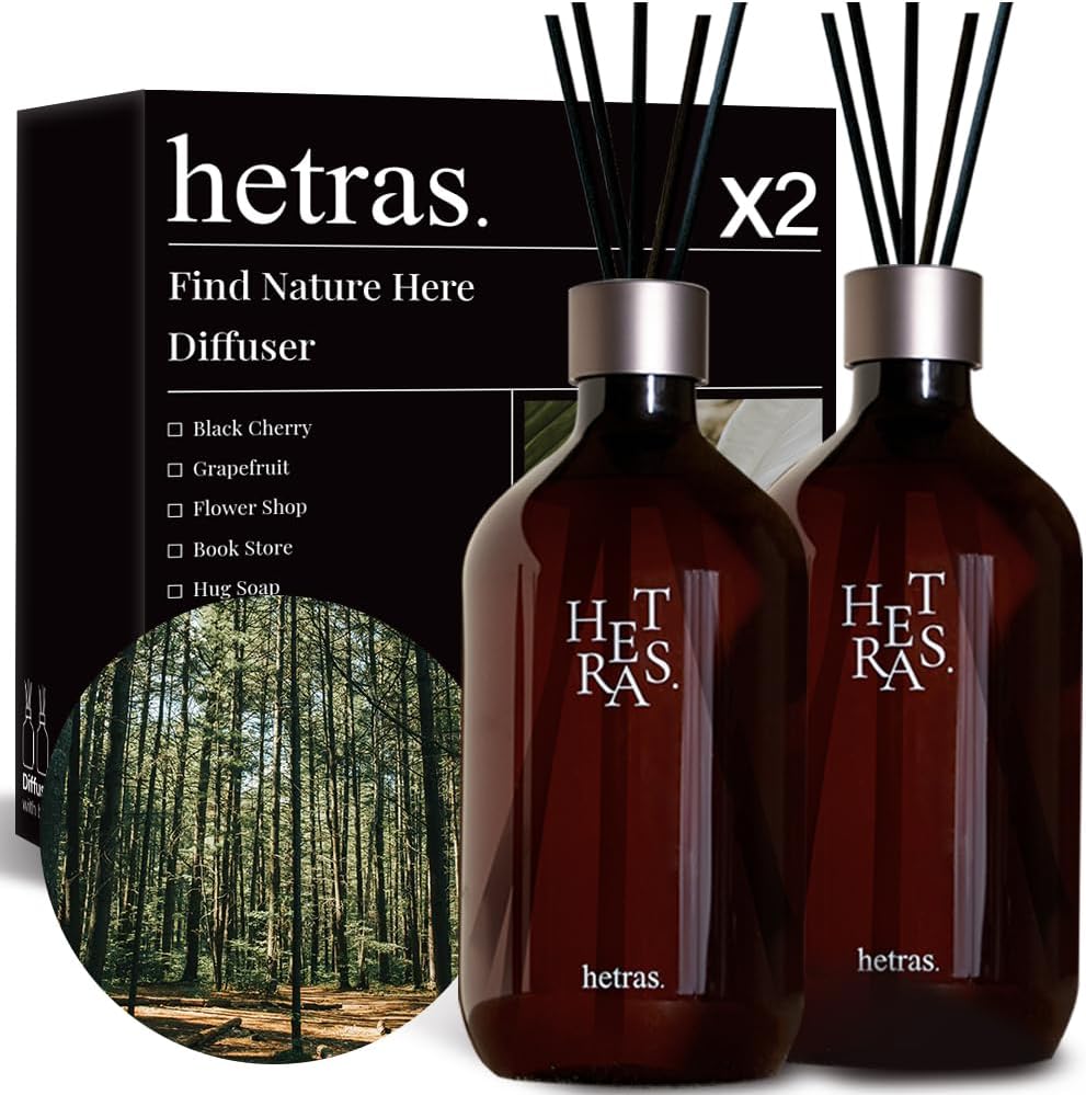 HETRAS Premium Reed Diffuser Set 2 Pack