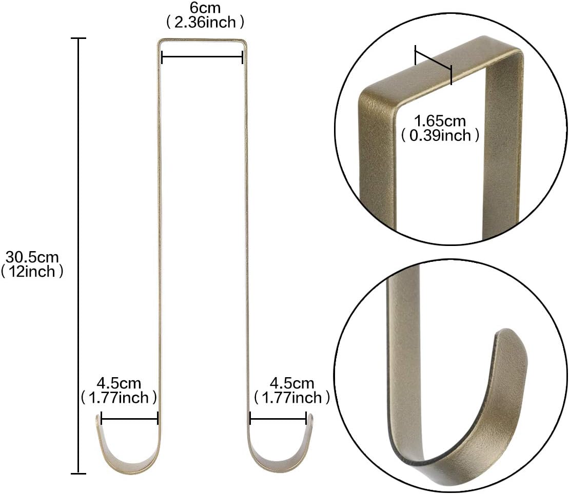 Norgail 12 Inches Bronze Double Wreath Hanger for Doors