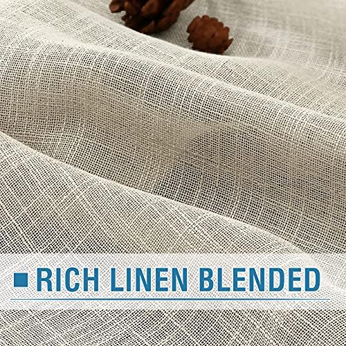 HVERSAILTEX Natural Linen Blended Curtains Burlap Textured Ivory 52 x 108