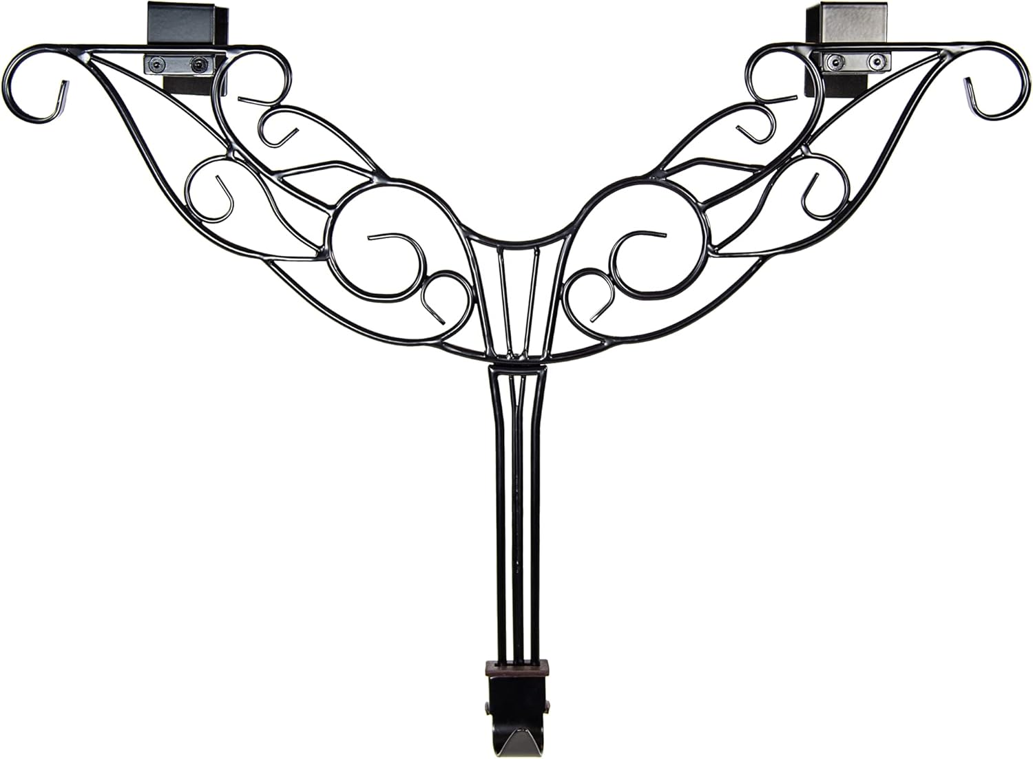 Front Door Wreath Hanger - Antler Design Adjustable Hook Black Cast Iron