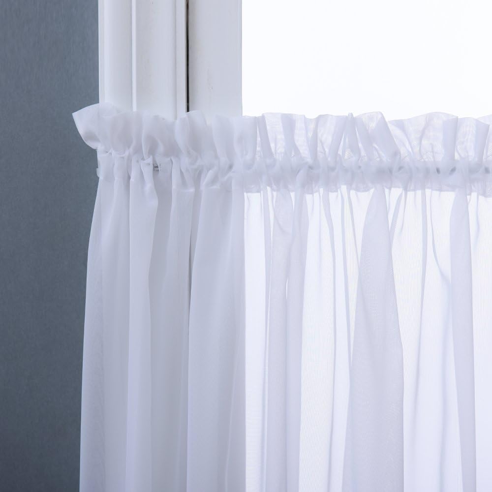 NICETOWN Sheer Curtain Panel for Sliding Doors - White 100x108