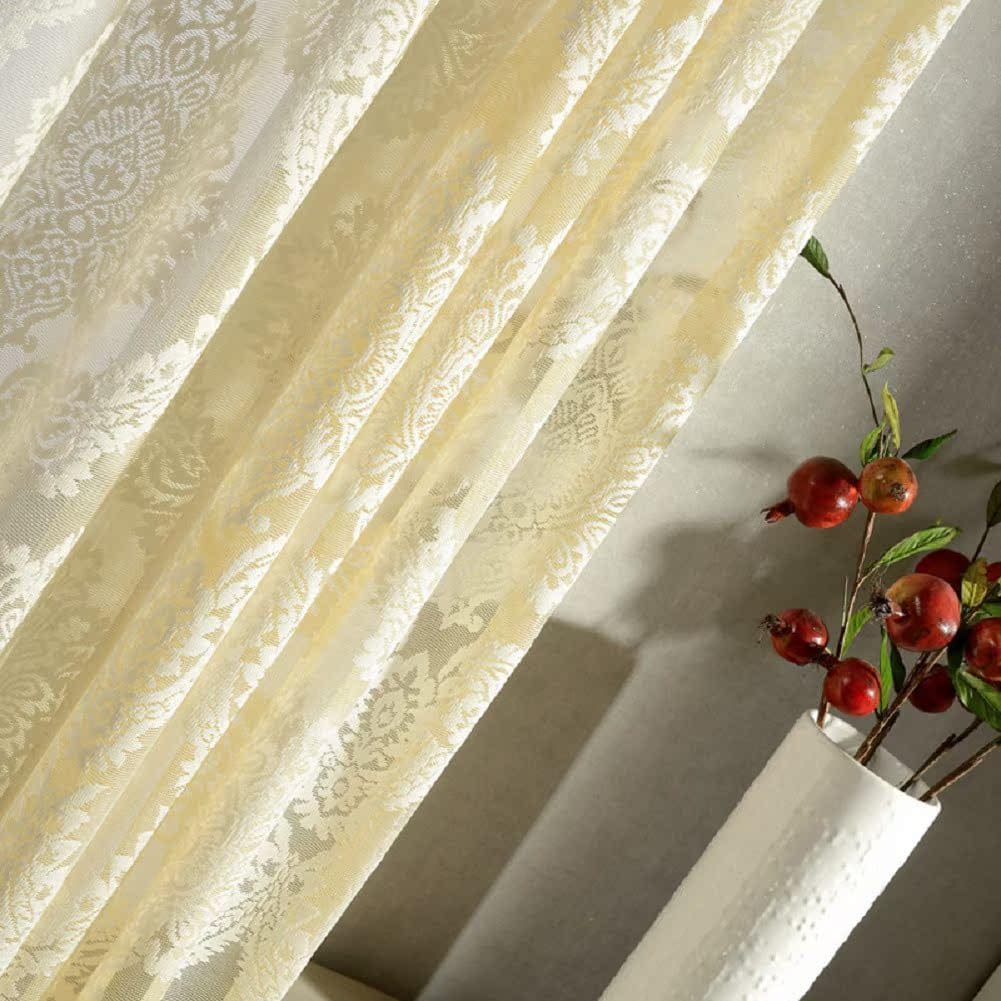 Simple European Style Solid Color Jacquard Curtains Panel