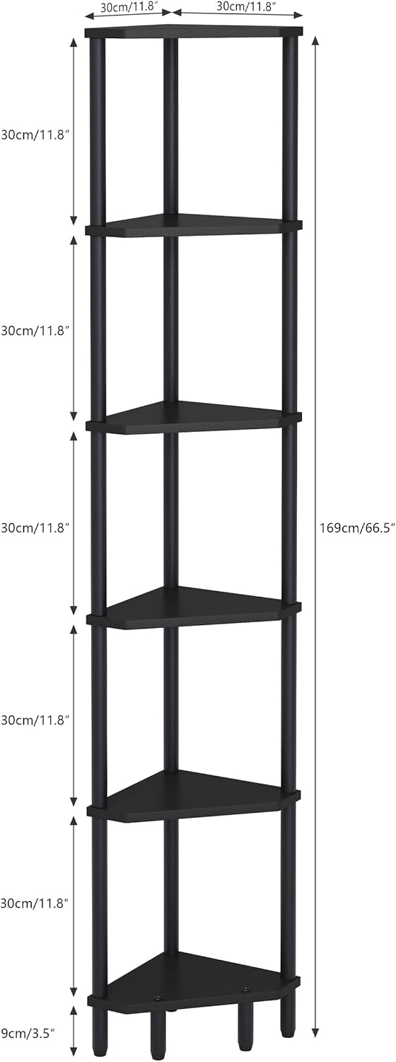 6 Tier Corner Shelf Stand LCS502B Black