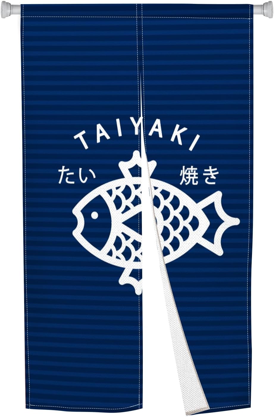 Traditional Japanese Noren Doorway Curtain with Taiyaki Print