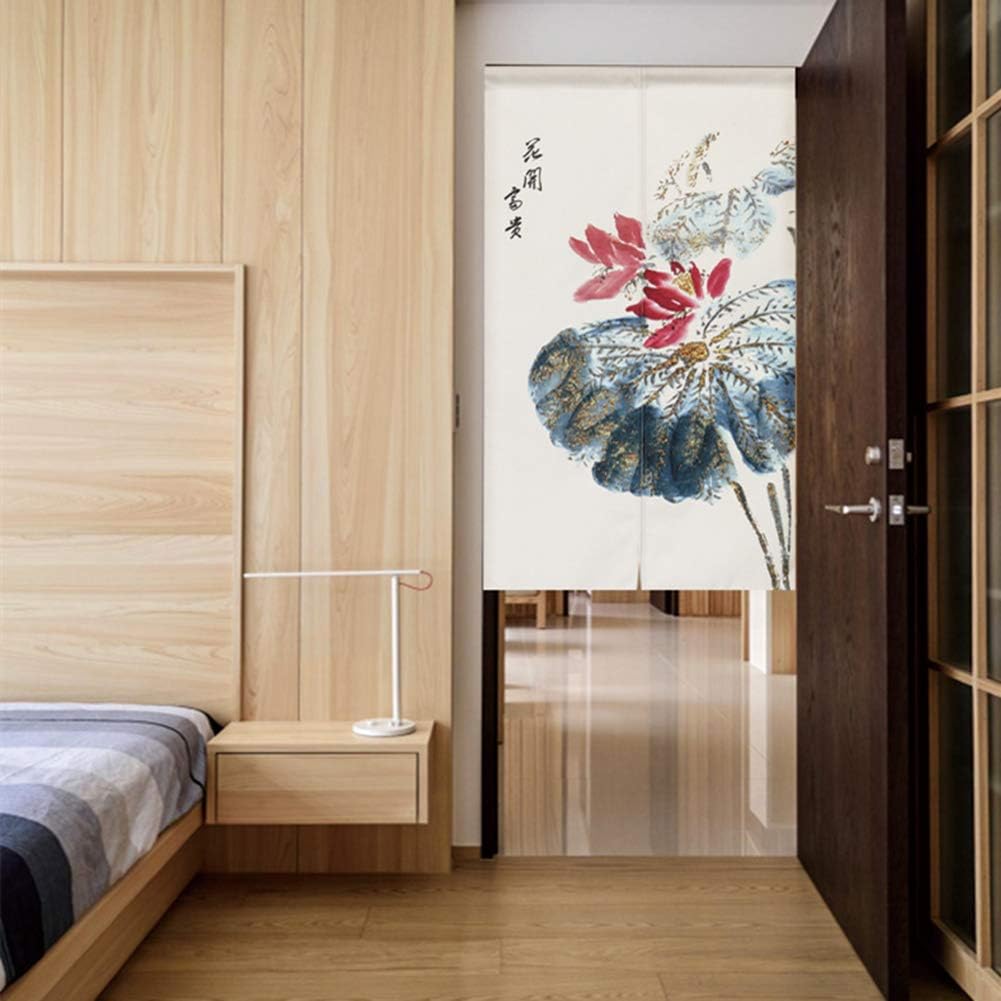 BAIHT HOME Noren Curtain Lotus Design Door Panel 33x59