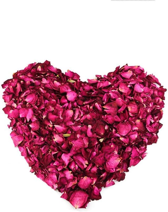 QUUPY 100 Grams Dried Rose Petals for Wedding Confetti and Spa