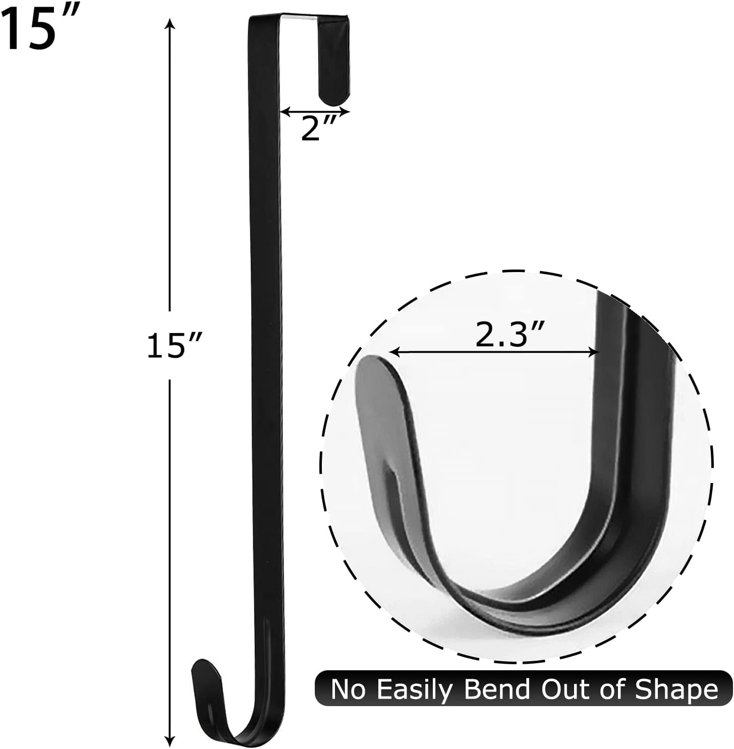 Komotu 15 Inch Wreath Hanger for Front Door