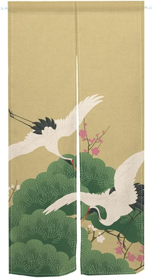 Leowefowa Traditional Japanese Noren Curtain 34x60 Inch