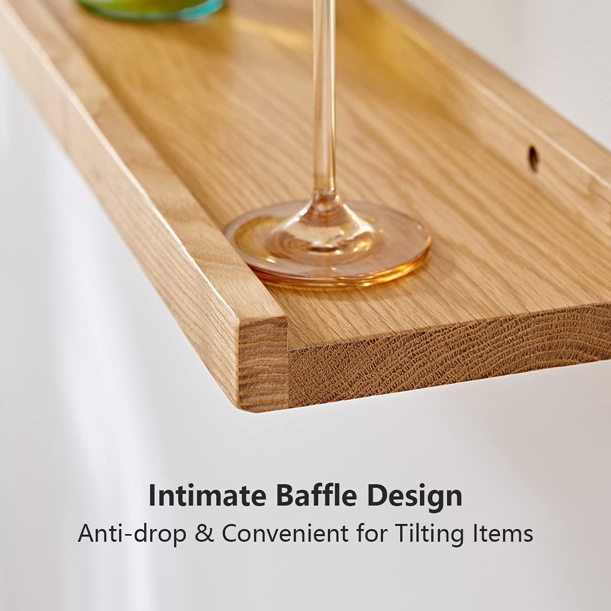 Natural Oak Wood Floating Shelf 12 Inch