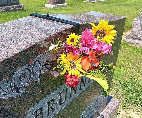 Carson Adjustable Headstone Wreath Holder - Black Metal
