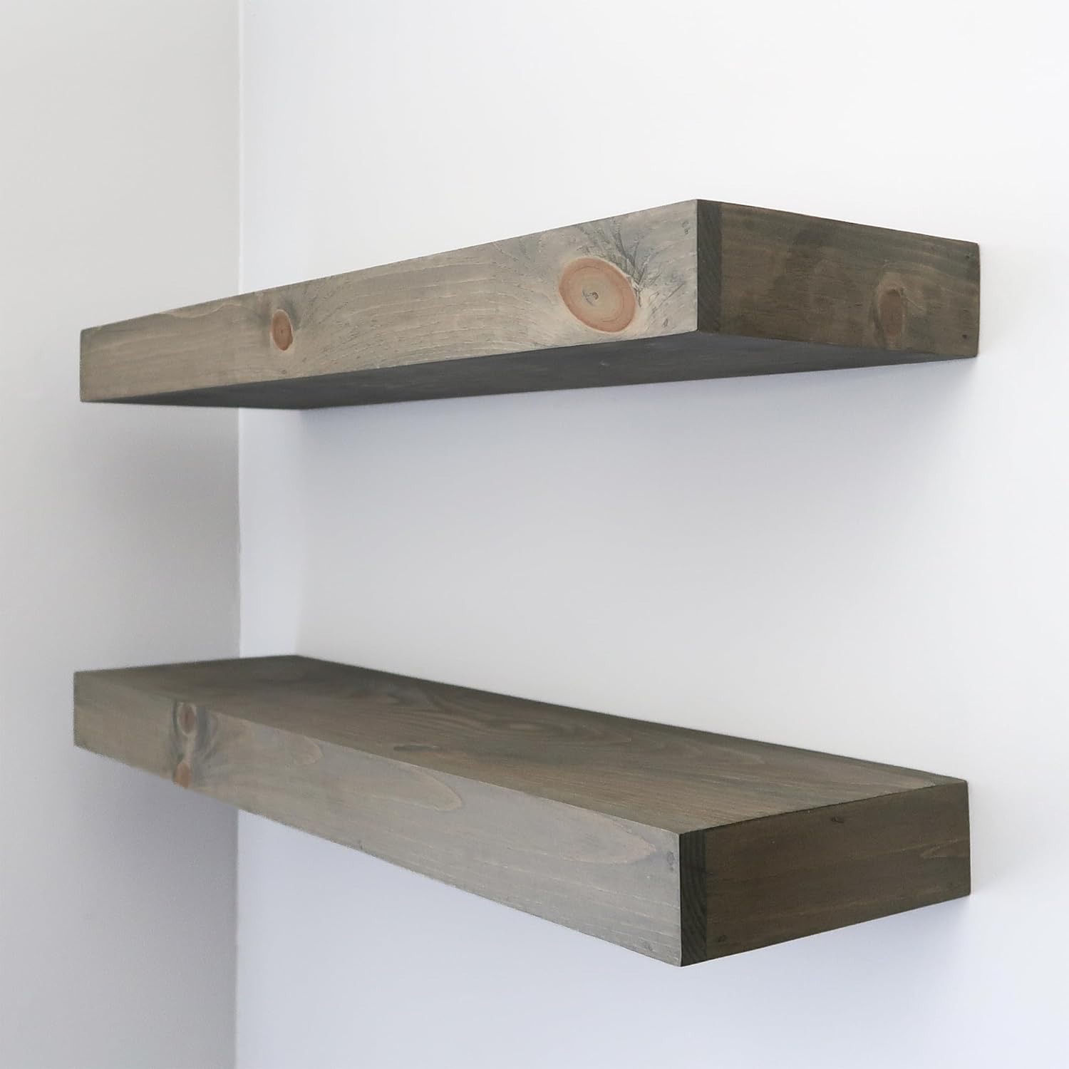 Modern Floating Shelves 3 Inches Thick Set of 2