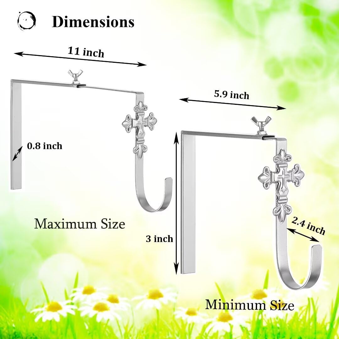 Adjustable Christmas Headstone Wreath Hanger - 2 Pack