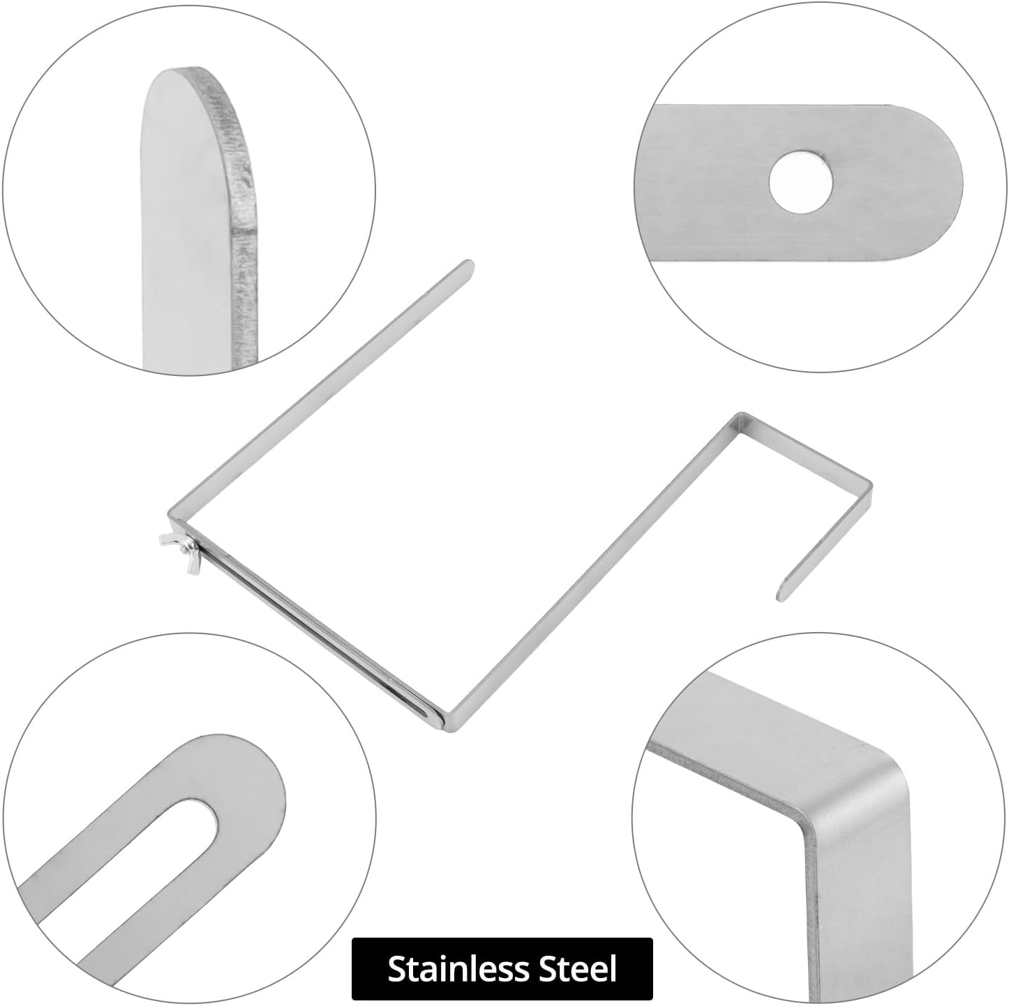 QWORK Christmas Headstone Wreath Hanger - 2 Pcs Adjustable Stainless Steel