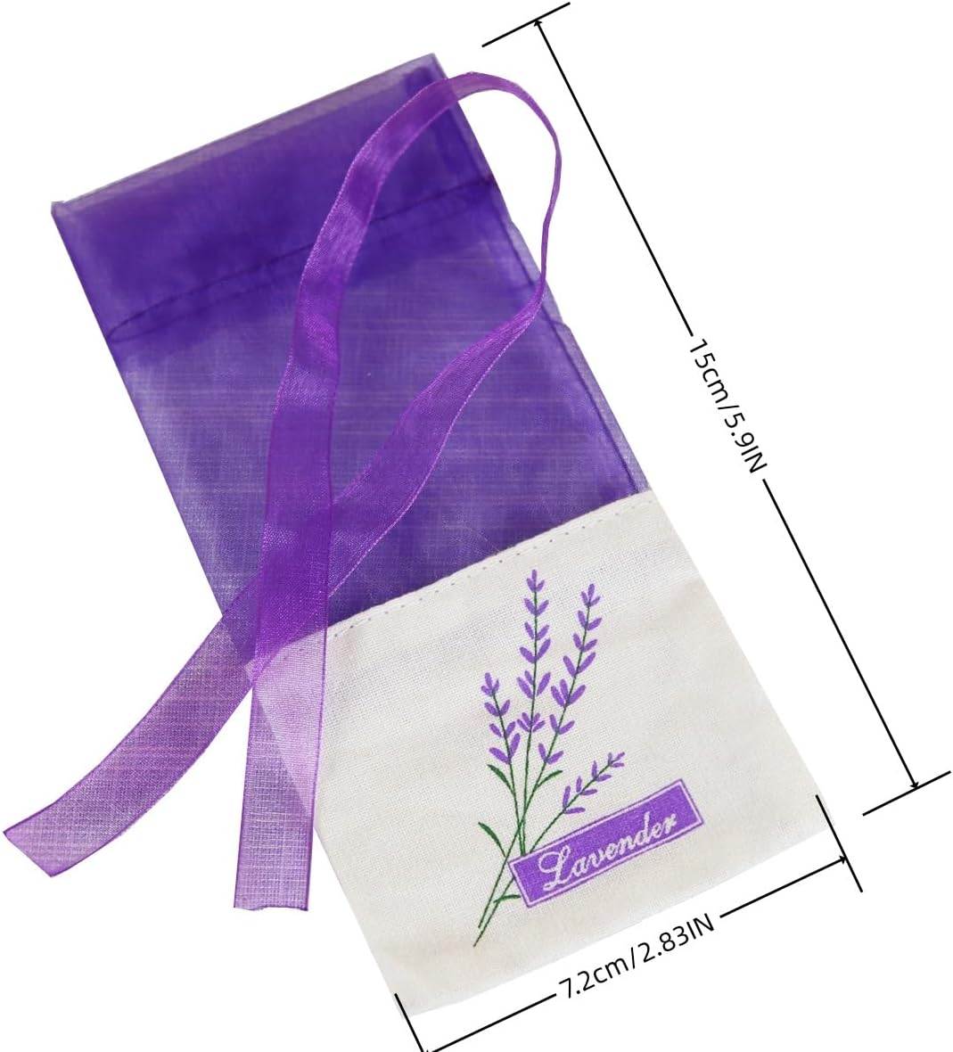 LapangZi Lavender Sachets 12 Purple Drawstring Bags