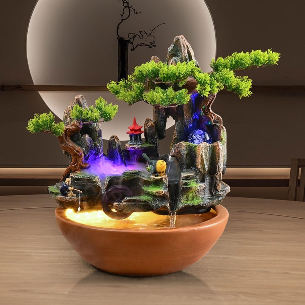 Lucky Gourd Tabletop Waterfall Fountain Office Decor