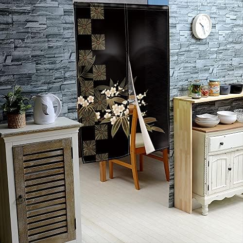 Leowefowa Noren Door Curtain with Blossom Flowers Design