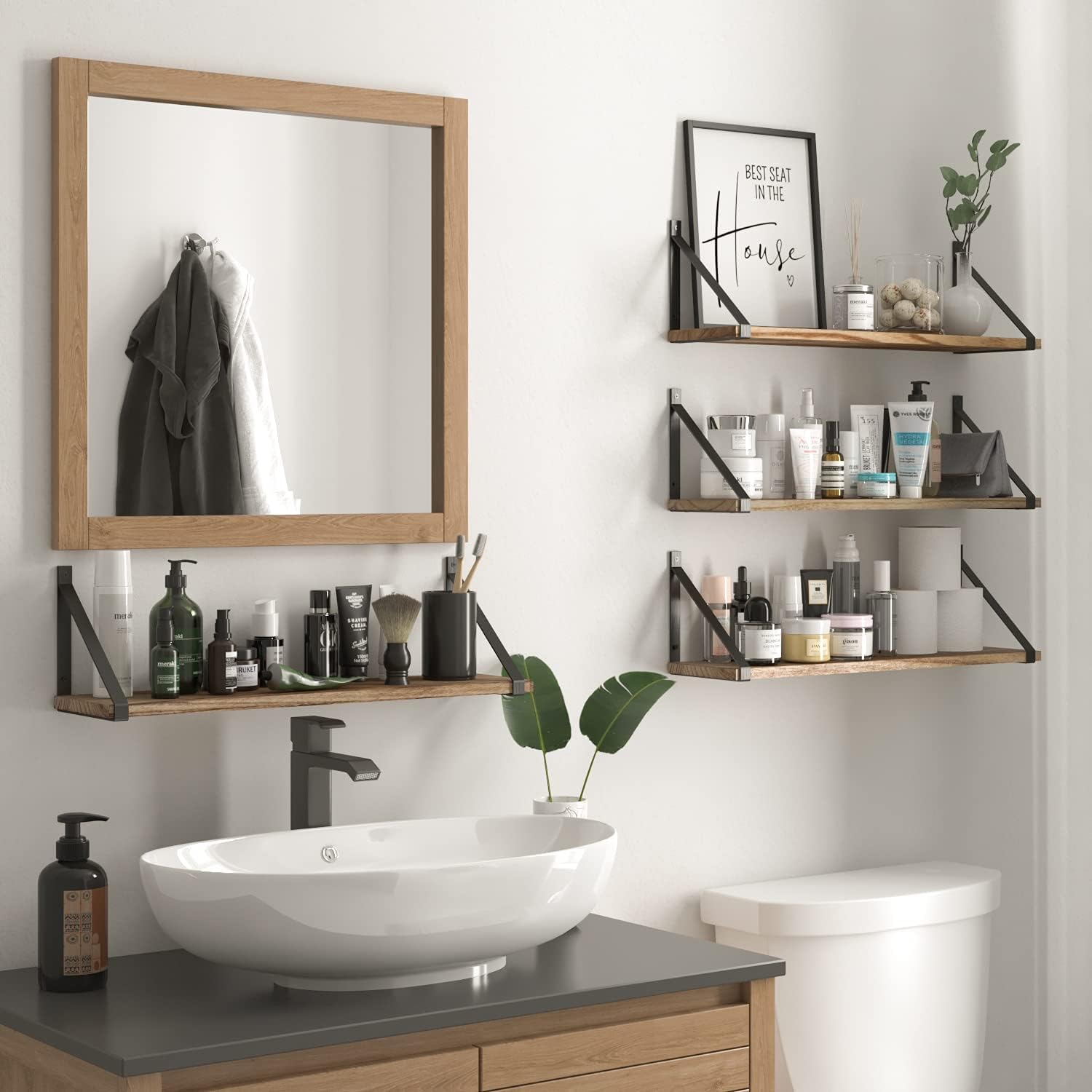 Wallniture Bora Floating Shelves 24x6 Set of 4