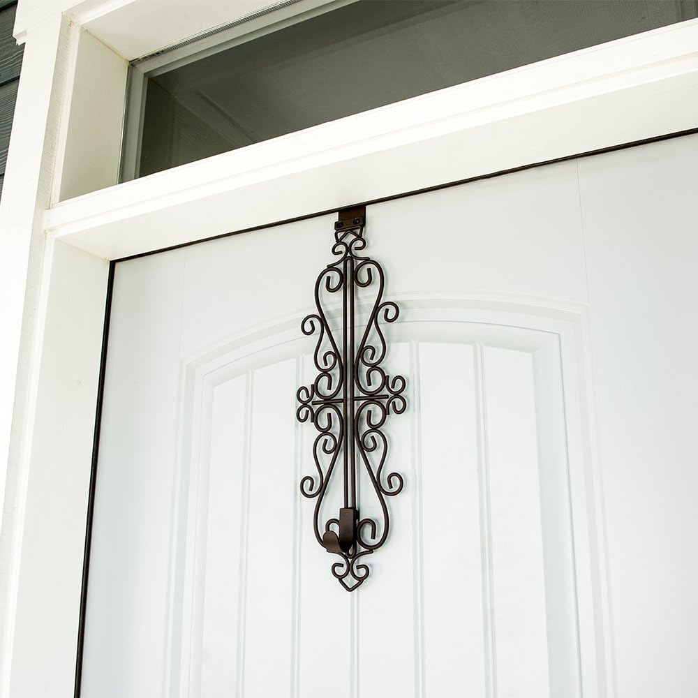 Front Door Wreath Hanger - Colonial Design Brown