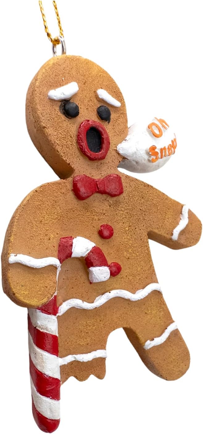 Gingerbread Man with Broken Leg Crutch Ornament