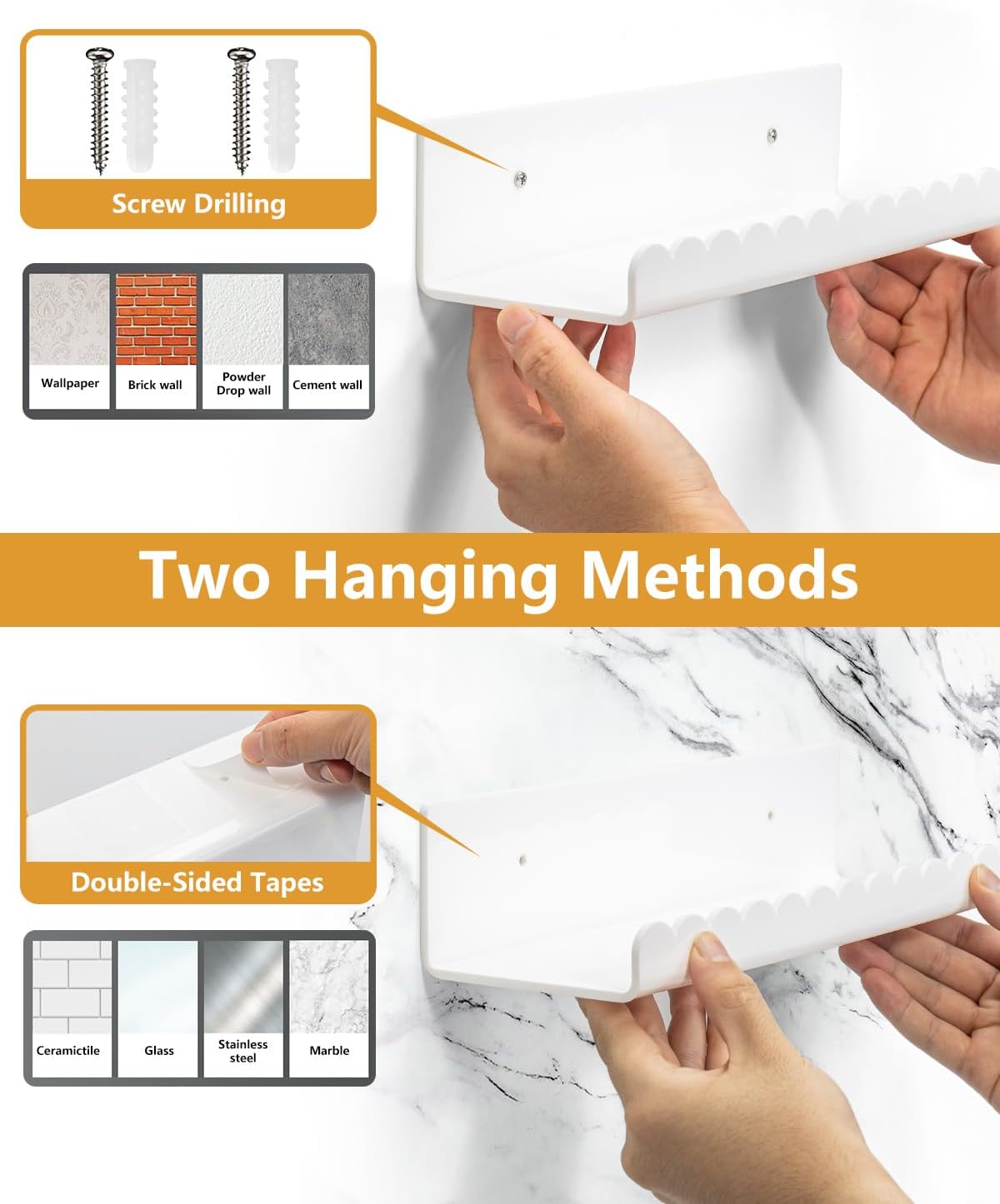 Forzacx Floating Shelves Wall 2 Pack Durable Design