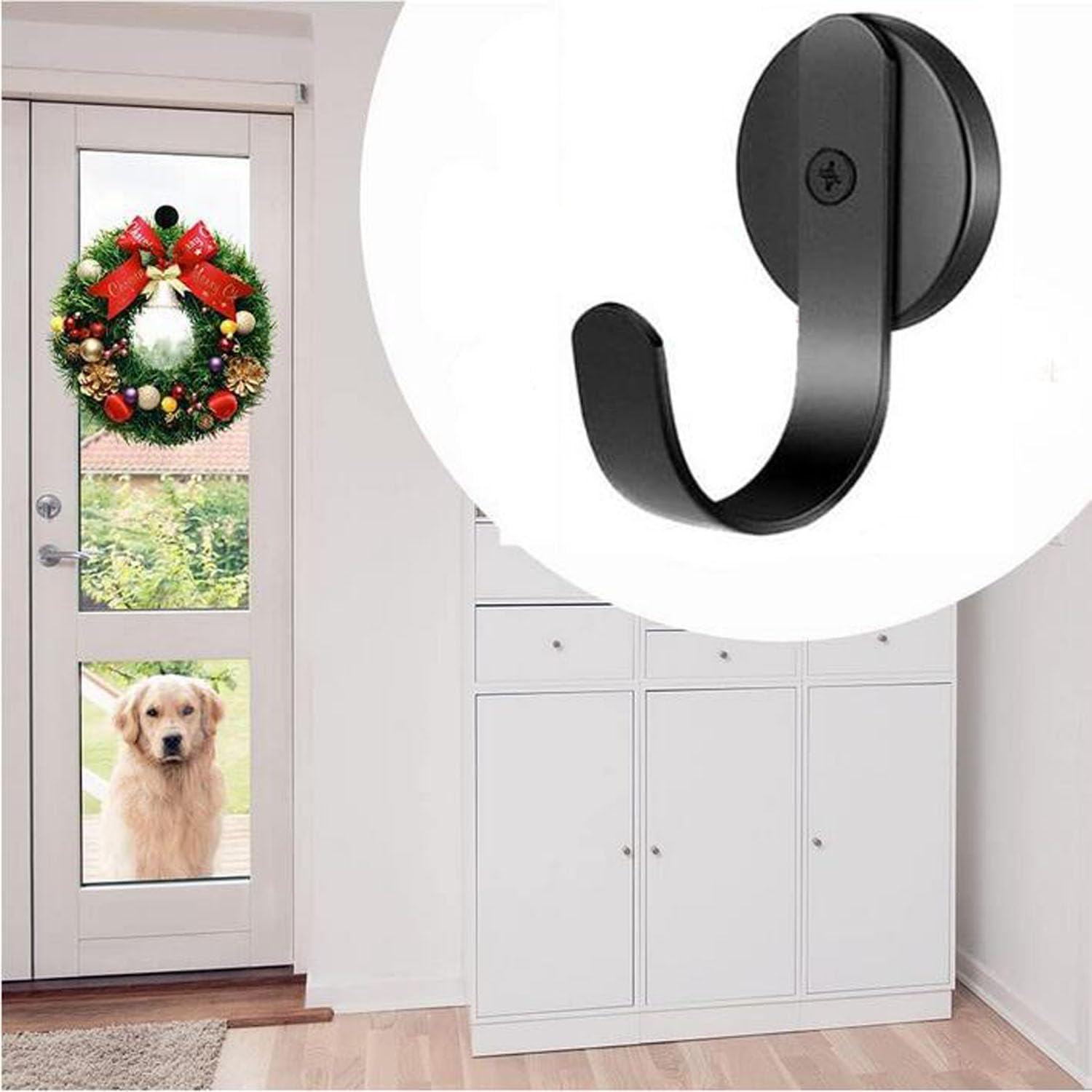 Shengding Magnetic Wreath Hangers 2Pcs Front Door Christmas Decorations