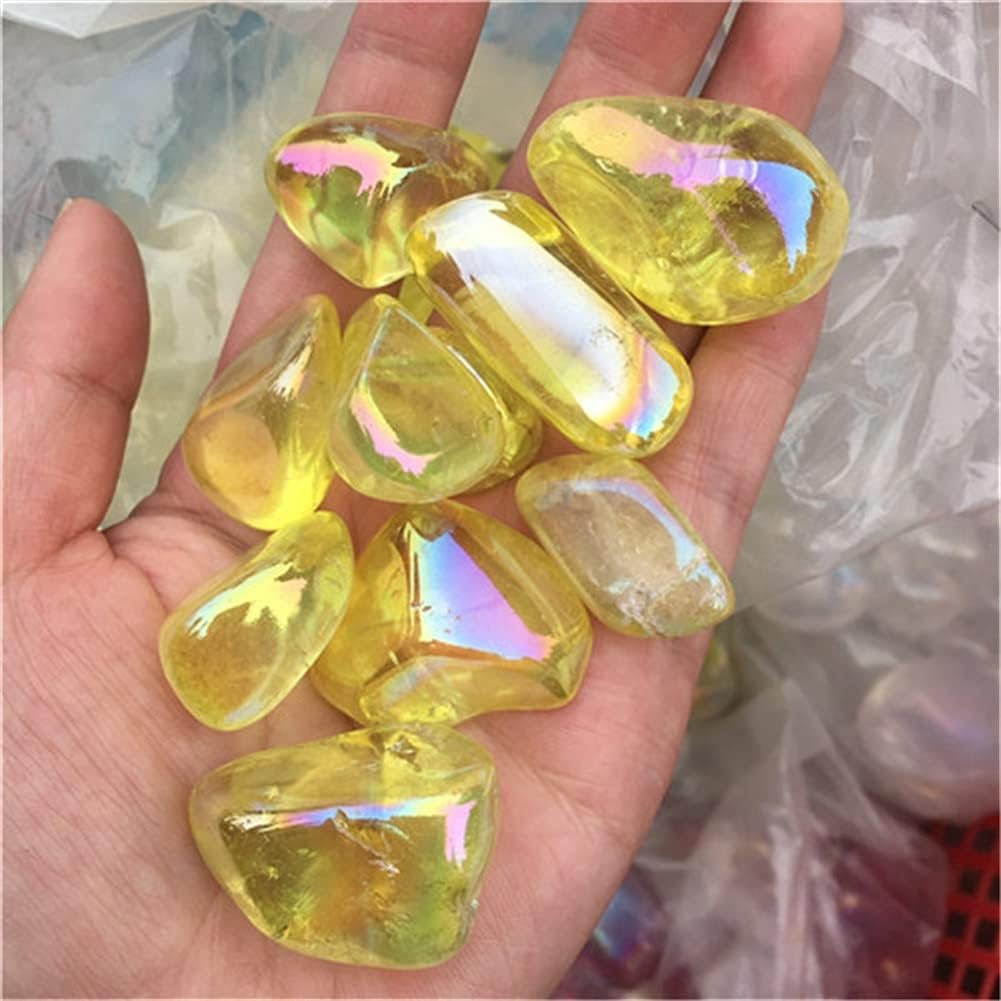 PEKMAR Natural Rainbow Quartz Tumbled Stones 200g White