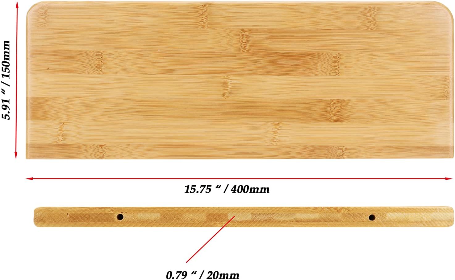 JOIKIT 4 Piece 16 Inch Bamboo Floating Shelves Wall Mounted