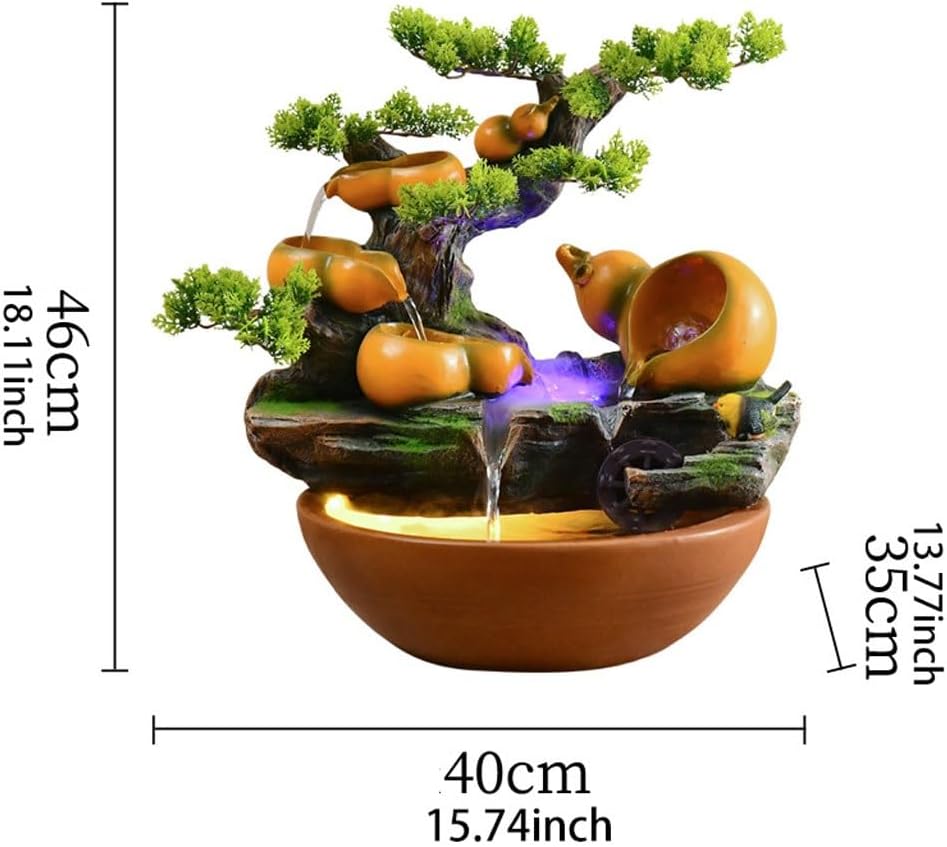 Lucky Gourd Tabletop Waterfall Fountain Office Decor