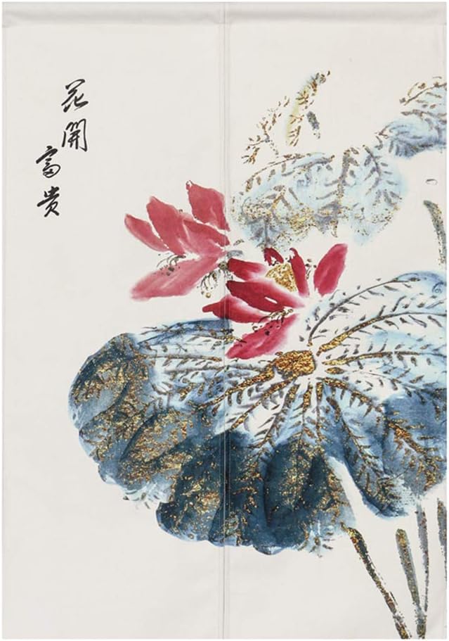 BAIHT HOME Noren Curtain Lotus Design Door Panel 33x59