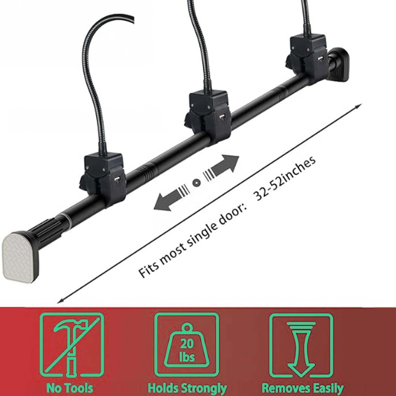 Adjustable Garland Hanger for Front Door Frame - 32 to 80 Fit