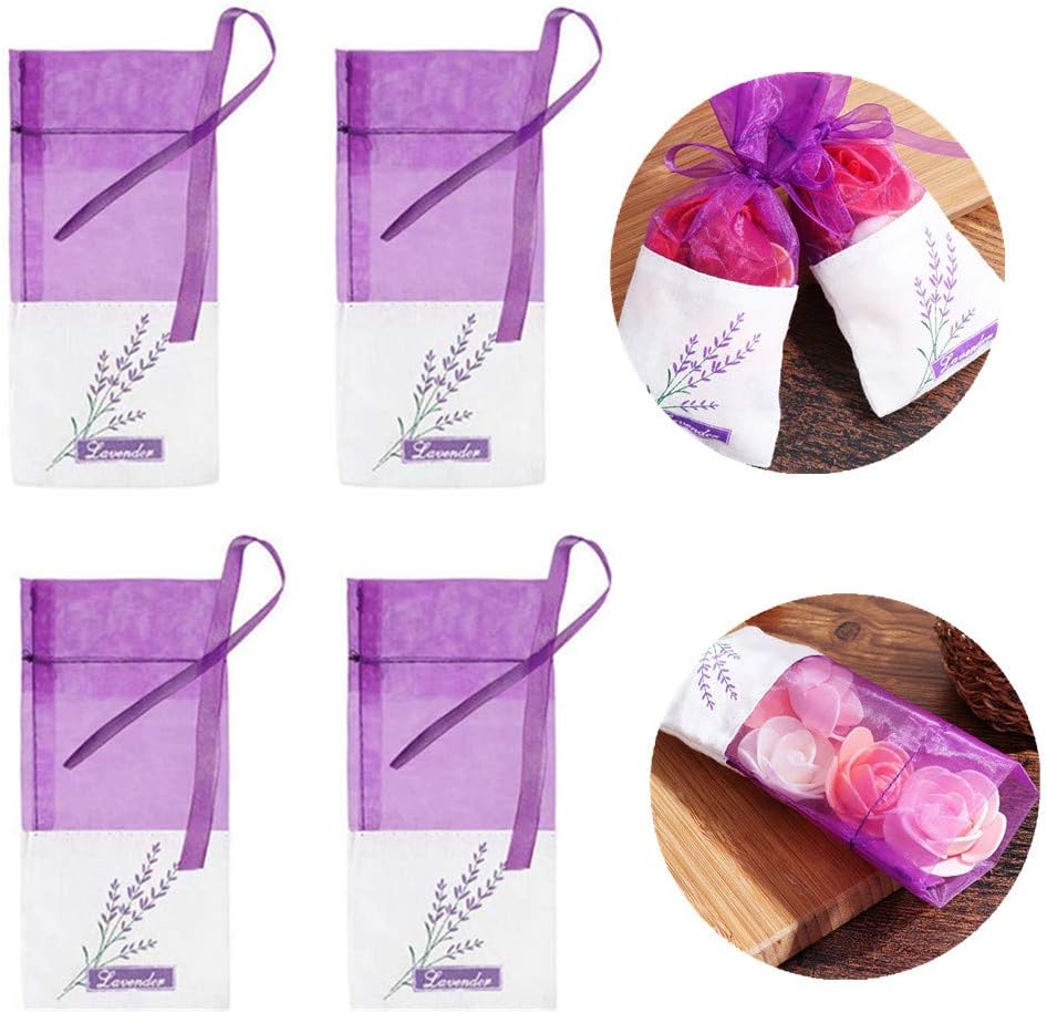 LapangZi Lavender Sachets 12 Purple Drawstring Bags