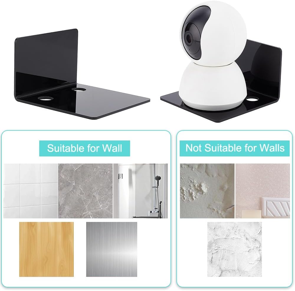 PH PandaHall 4 Pack Acrylic Floating Shelves Black