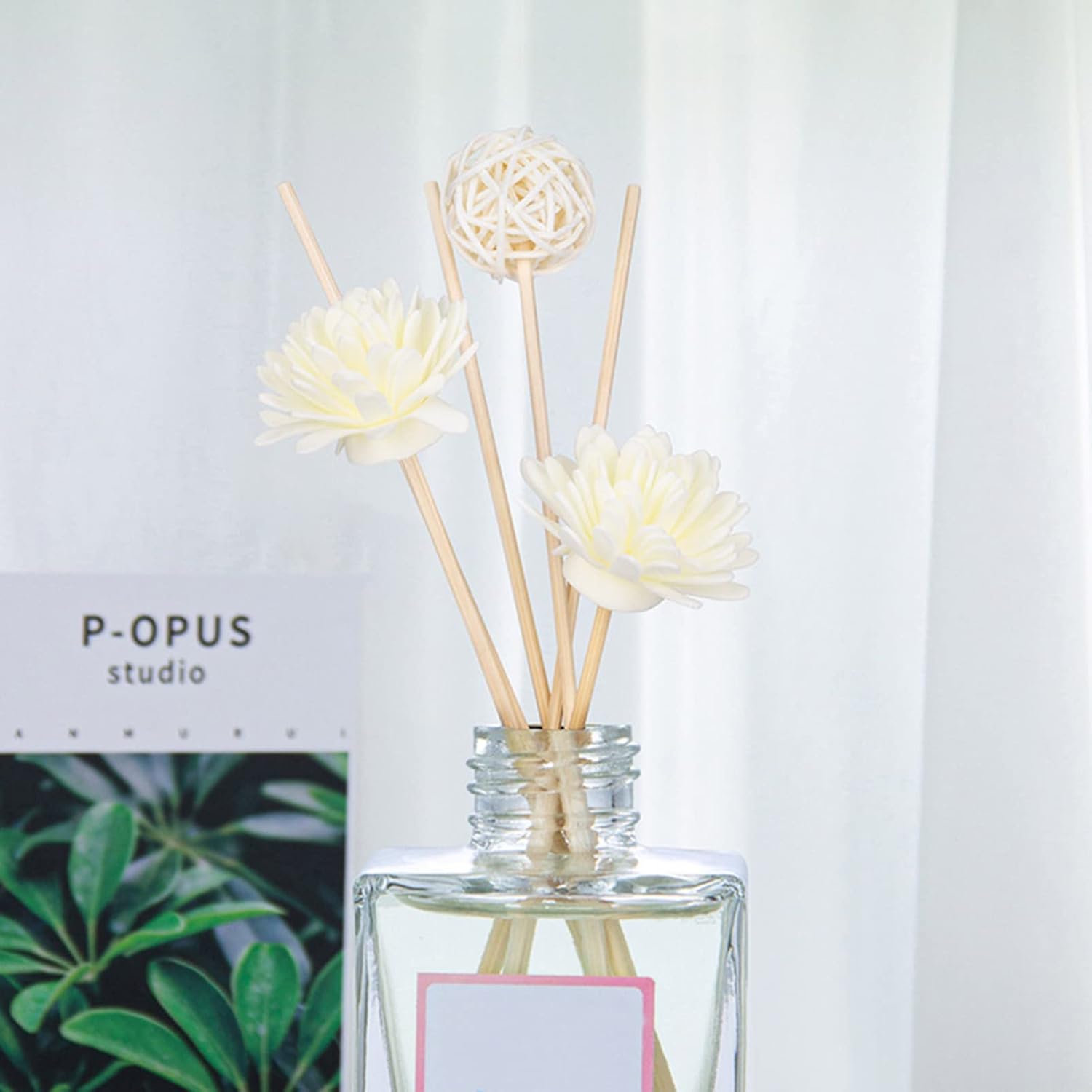 5pcs Chrysanthemum Scented Rattan Diffuser Sticks for Home Fragrance