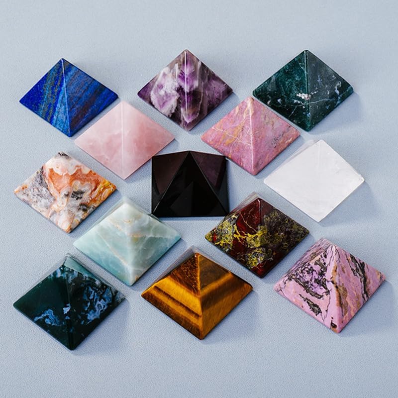 1 Piece White Natural Crystal Pyramid Ornament for Healing and Positive Energy