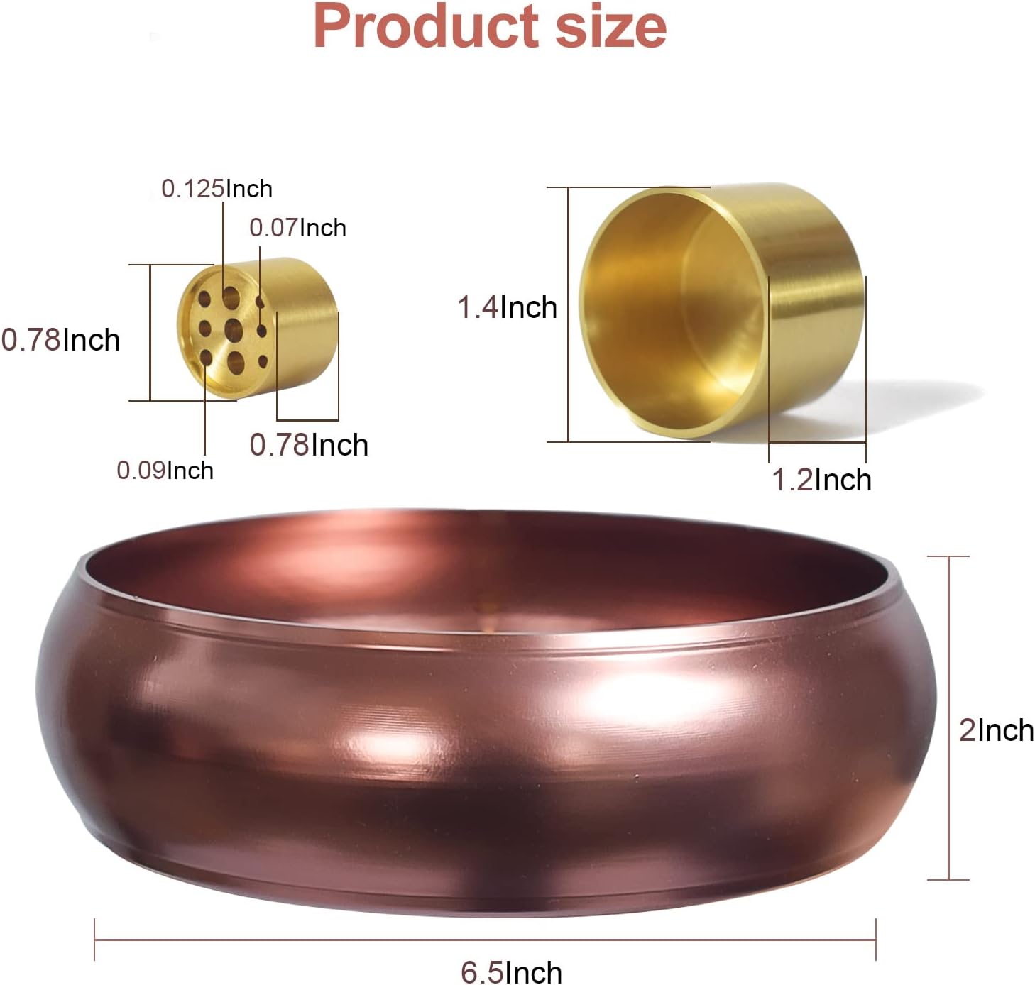 65 Inch Brass Incense Holder with 9 Holes