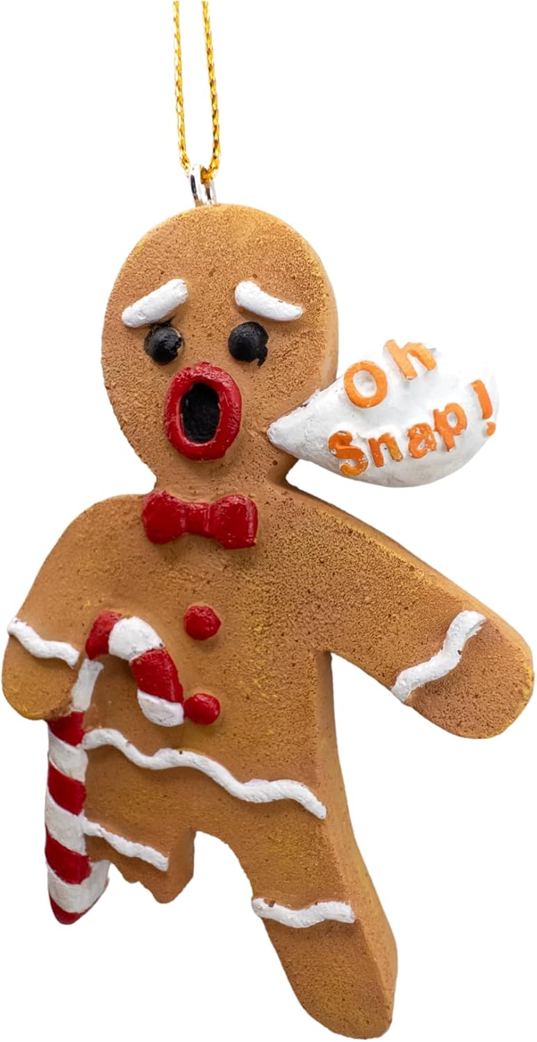 Gingerbread Man with Broken Leg Crutch Ornament