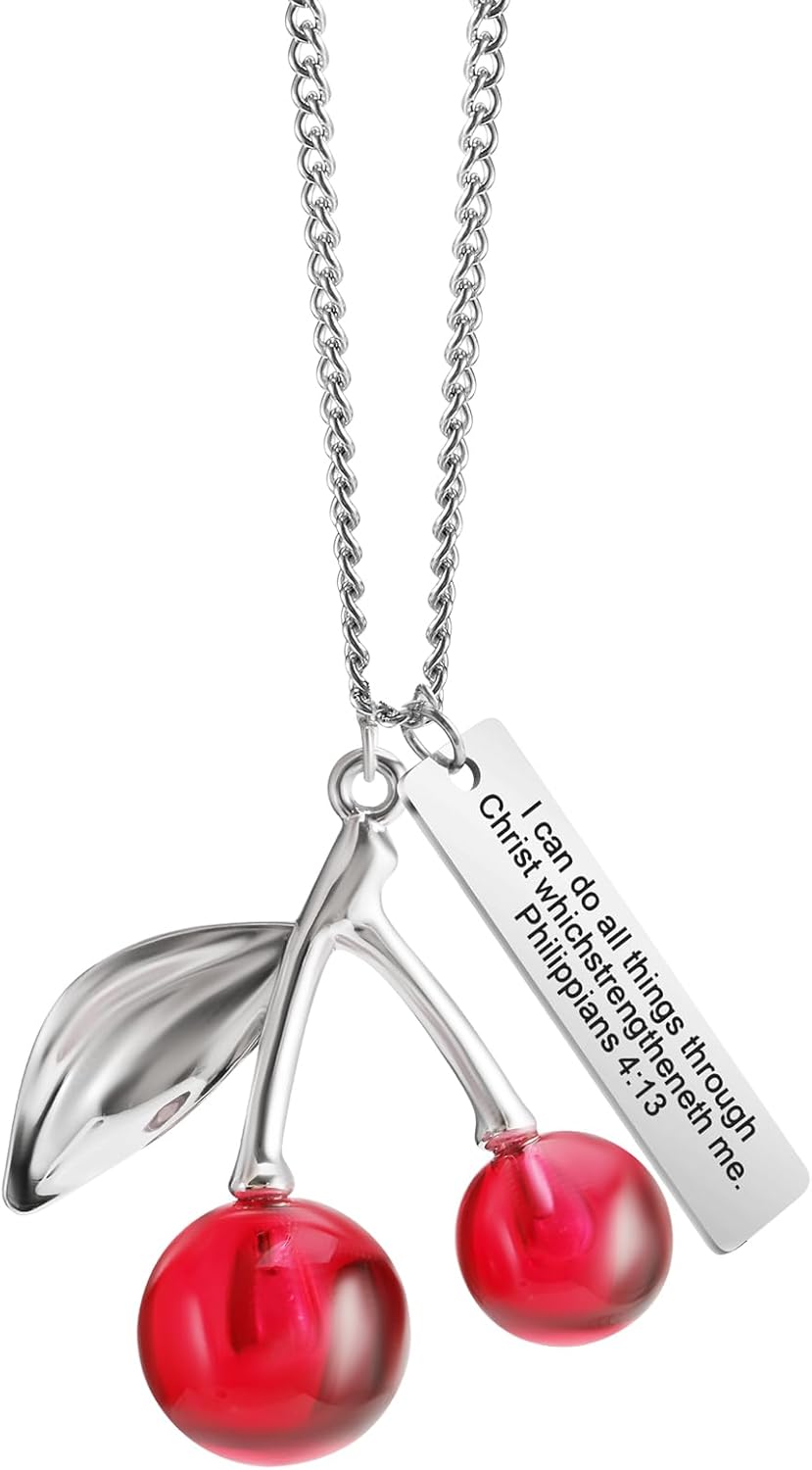 Cute Cherry Car Charm Rear View Mirror Decor