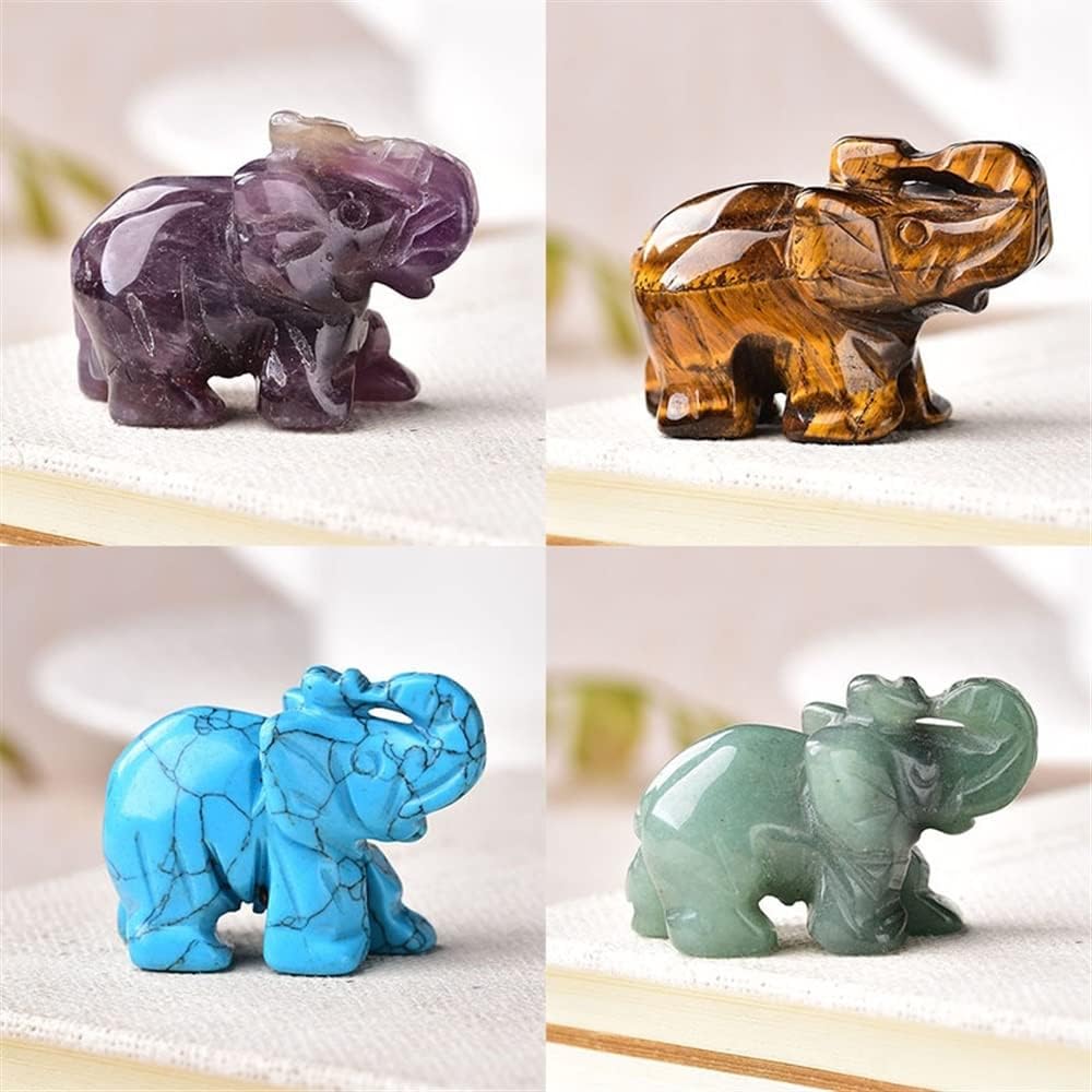 AtkitS Natural Crystal Elephant Home Decor